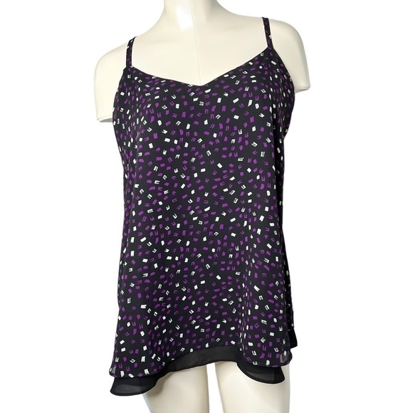 TORRID Sophie Chiffon Double Layer Swing Cami Black Purple Women's Plus Size 1 - Picture 4 of 16